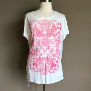 Lane Bryant White Graphic Tee, Size 26/28